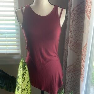 Moral fiber red asymmetrical tank